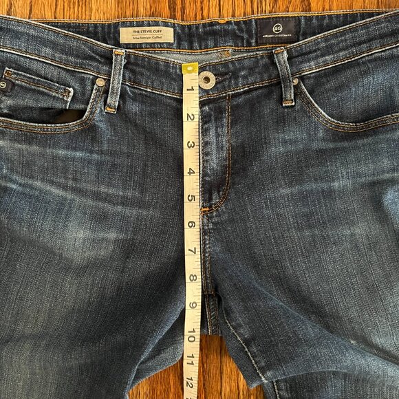 AG Adriano Goldschmied Women Low Rise Slim Straight The Stevie Cuffed Jeans 32 - Picture 4 of 11